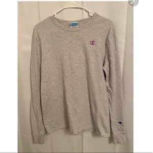 Cream long sleeve champion shirt - size medium- graphic detail on the back